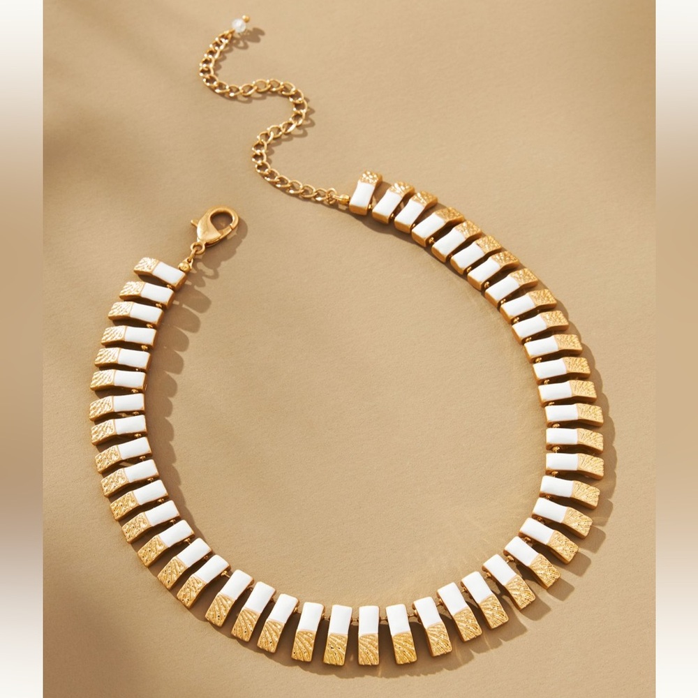 Enamel tie collar necklace NWT anthro